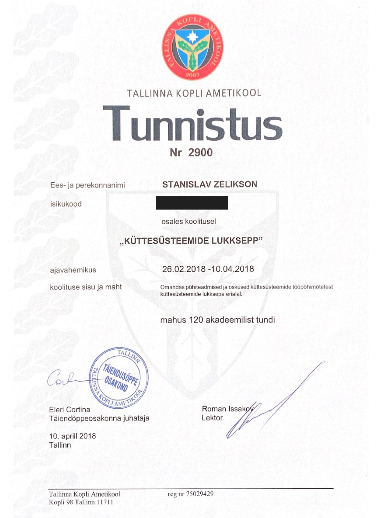 Stanislav Zelikson — Küttesüsteemide lukksepp
